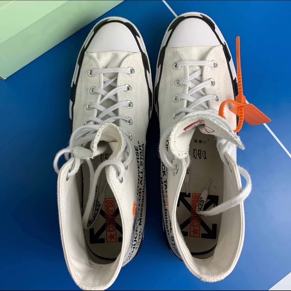 Men’s Off White x Converse Chuck 70 ‘White’ Size 13 Men 15 Women Authentic EUC - Picture 3 of 8